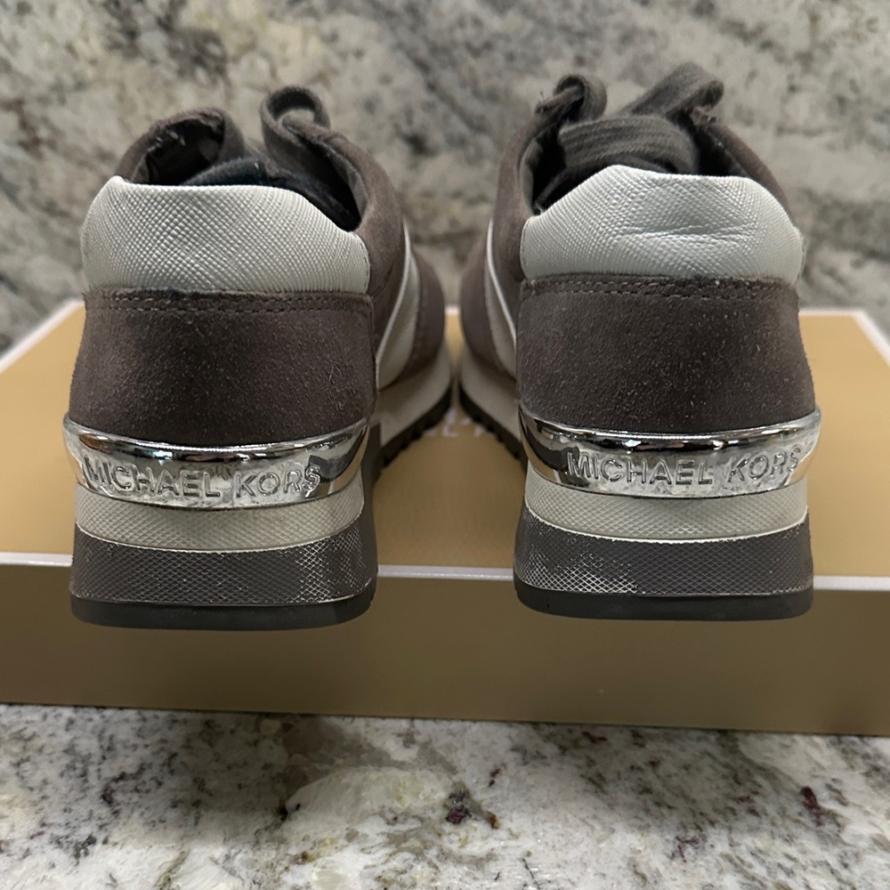 Michael Kors Grey Suede Sneakers with White Panels - Picture 2 of 7
